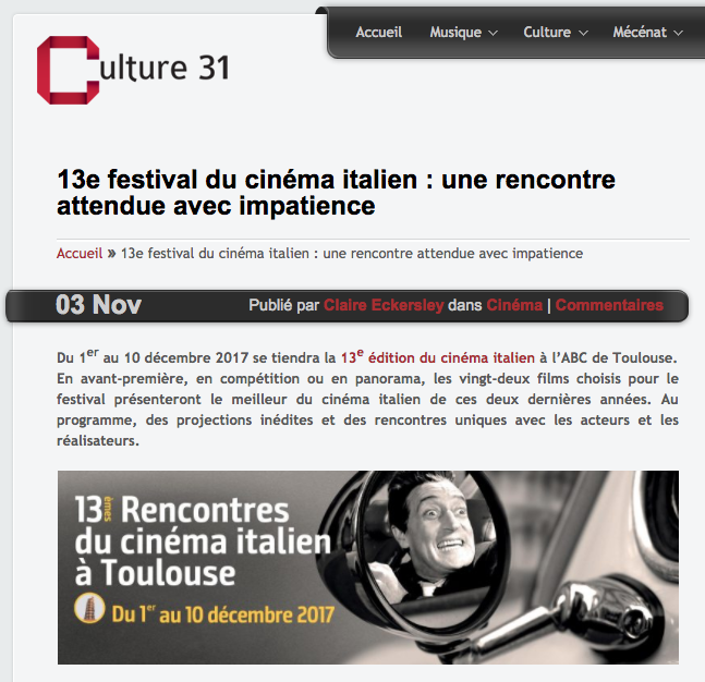 13e festival du cinéma italien : une rencontre attendue avec impatience