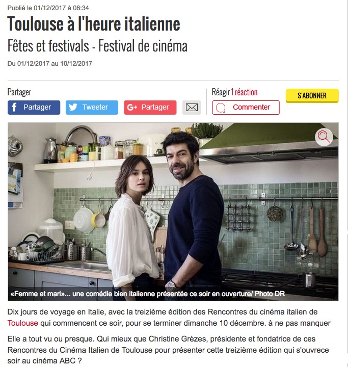 Rencontres du cinéma : Toulouse à l'heure italienne à l'ABC