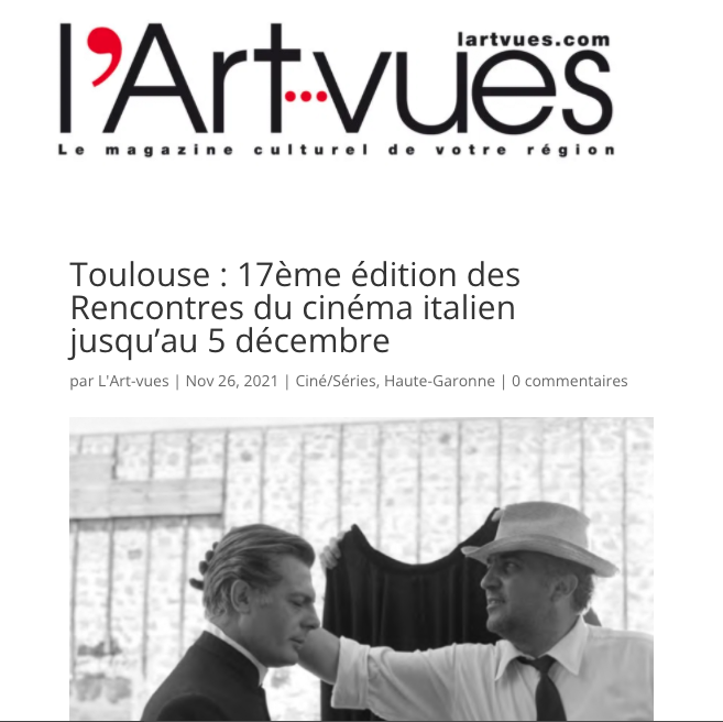 Toulouse : 17ème édition des Rencontres du cinéma italien jusqu'au 5 décembre - L'Art-vues