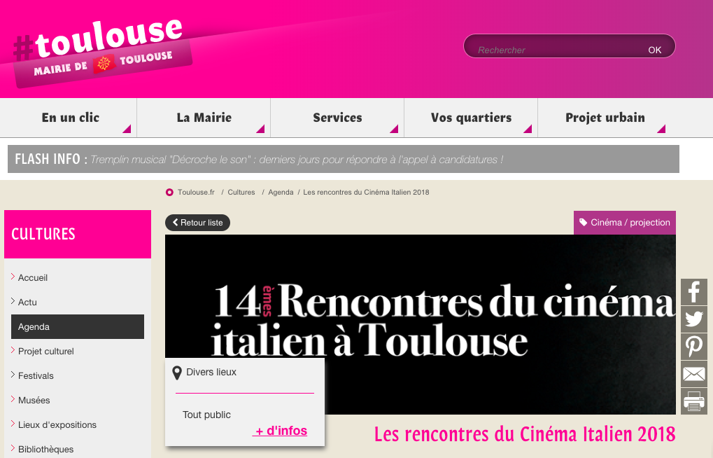 Les rencontres du Cinéma Italien 2018 jusqu’au dim. 9 décembre