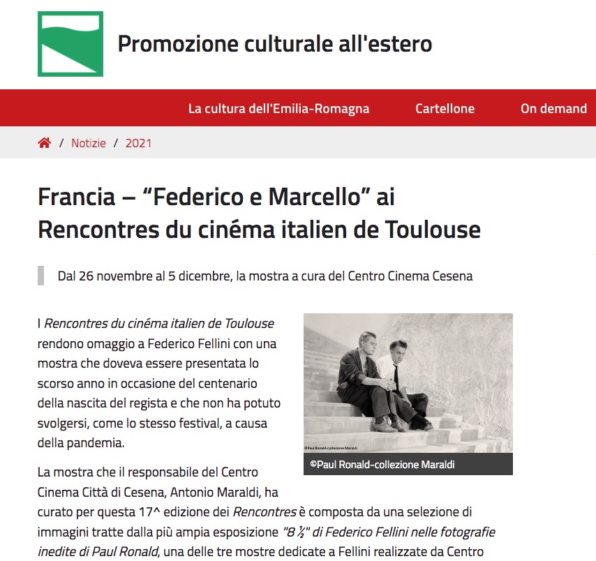 Francia – “Federico e Marcello” ai Rencontres du cinéma italien de Toulouse